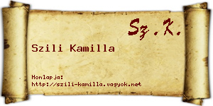 Szili Kamilla névjegykártya